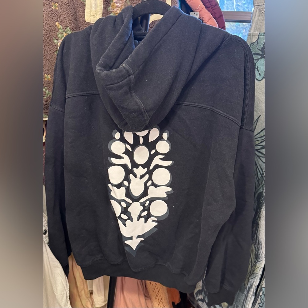 NWOT Free People FP Movement Final Call Buti Logo Hoodie - black white - M *IR* - Picture 8 of 12
